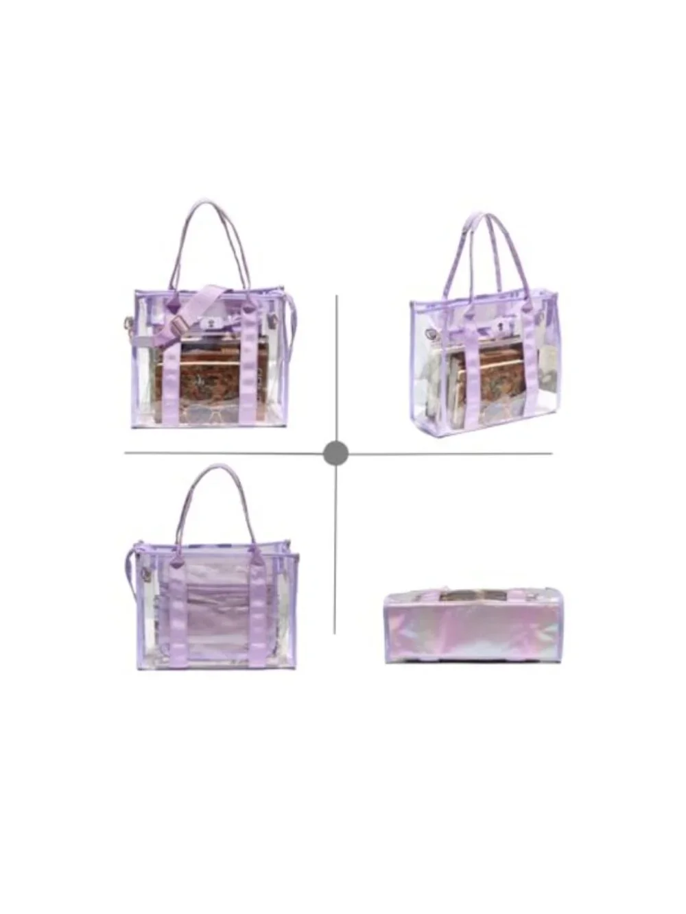Stadium Approved Clear Tote Bag Waterproof TPU Adjustable Strap Crossbody